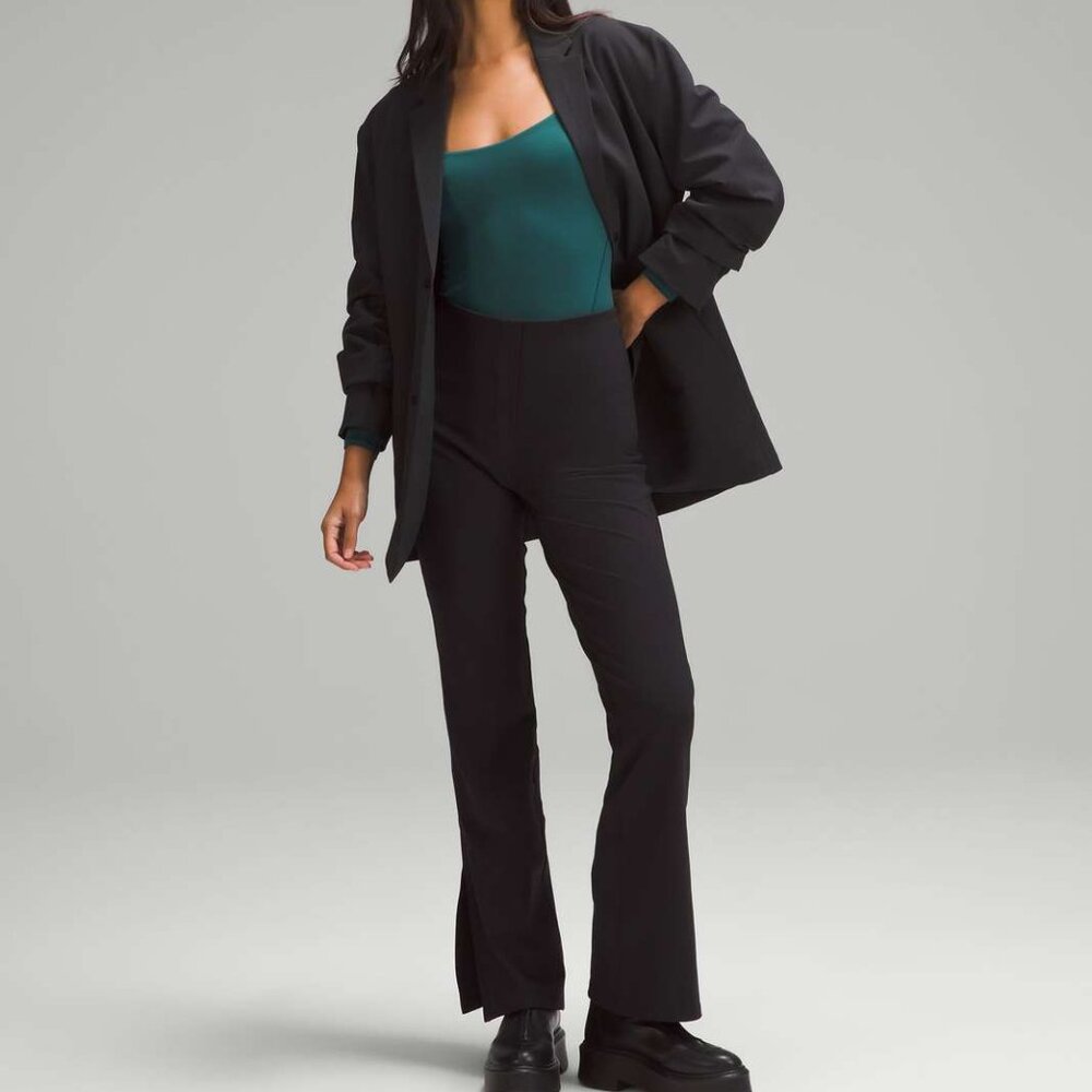 Lululemon Wundermost Ultra-Soft Nulu Square-Neck Long-Sleeve Bodysuit Storm Teal